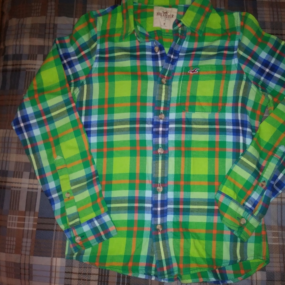 💚Hollister💙Green Flannel💚 - Picture 4 of 6